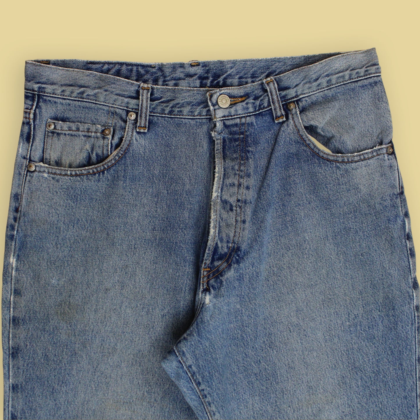 Double RL Stonewash Denim Loose Taper Jeans