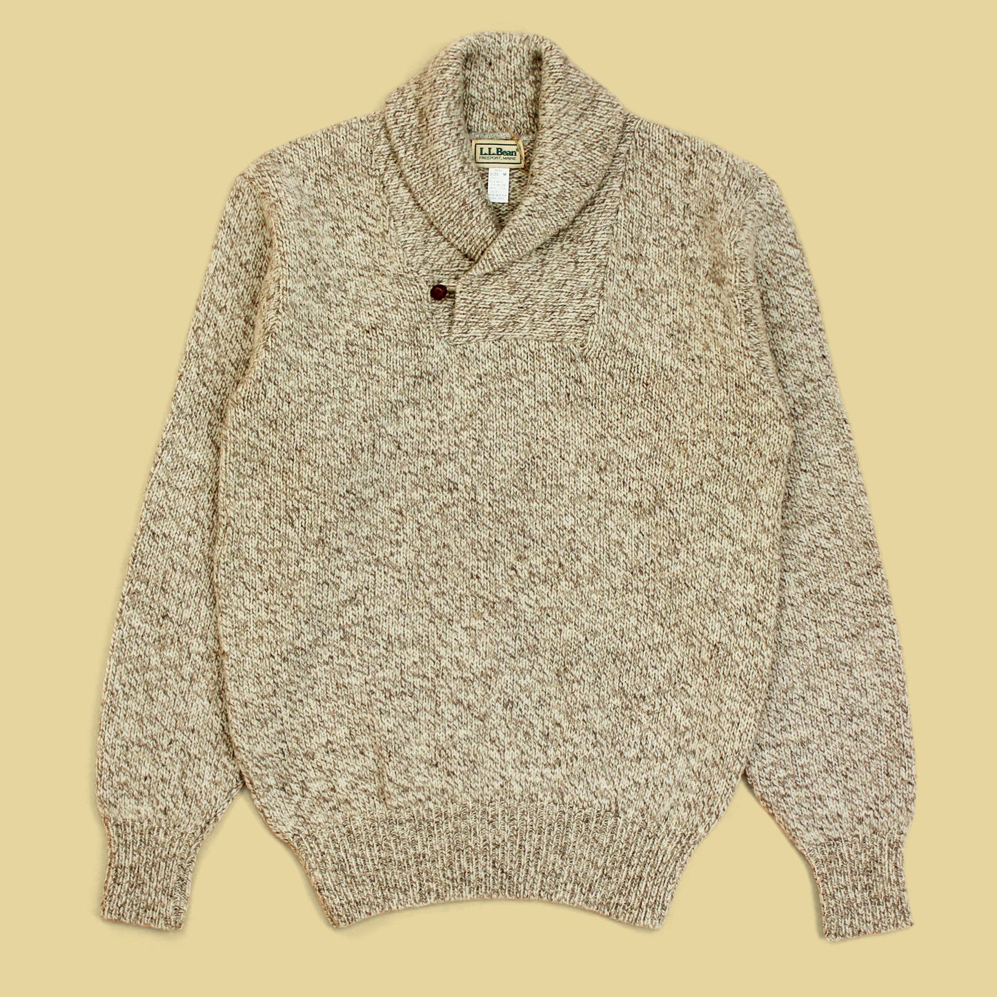 L.L. Bean Ragg Wool Shawl Collar Sweater