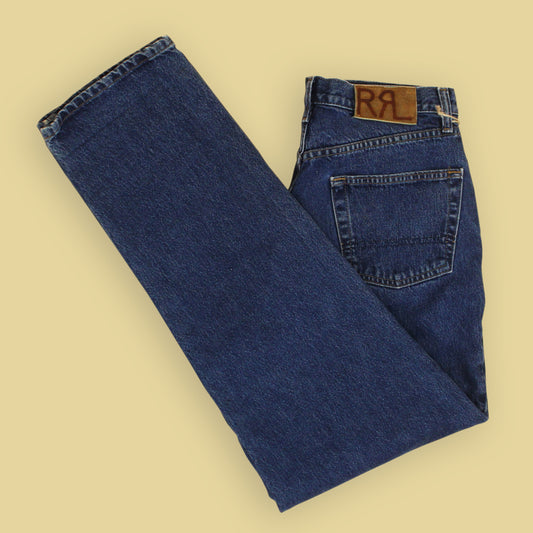 Double RL Dark Stonewash Denim Loose Taper Jeans
