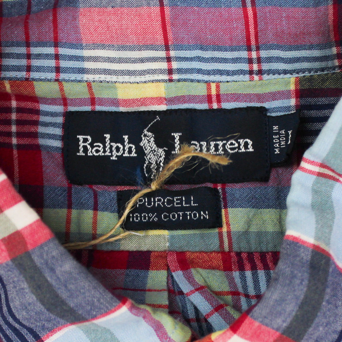 Vintage Ralph Lauren Plaid Madras Short Sleeve Button-Down Popover Purcell Shirt