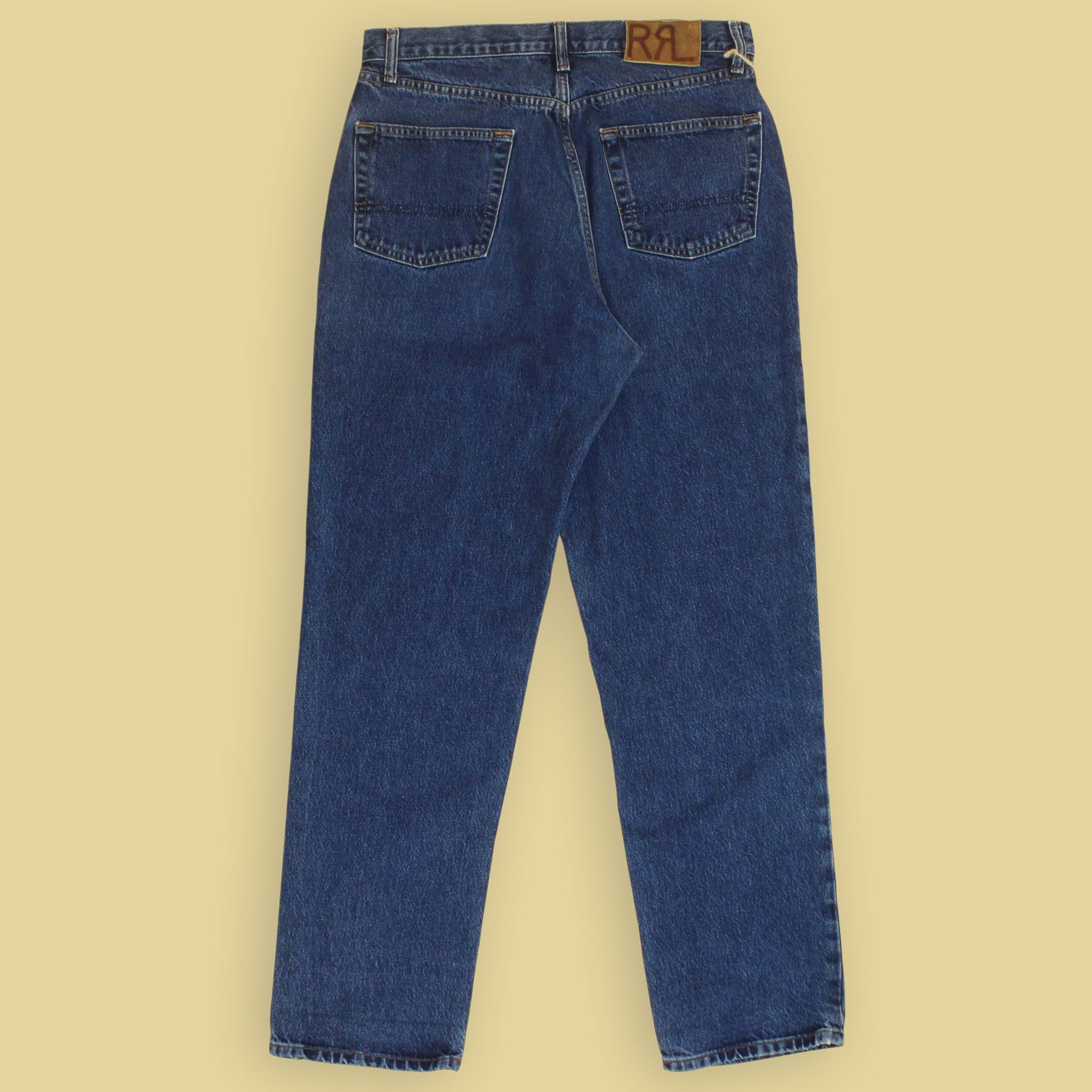 Double RL Dark Stonewash Denim Loose Taper Jeans