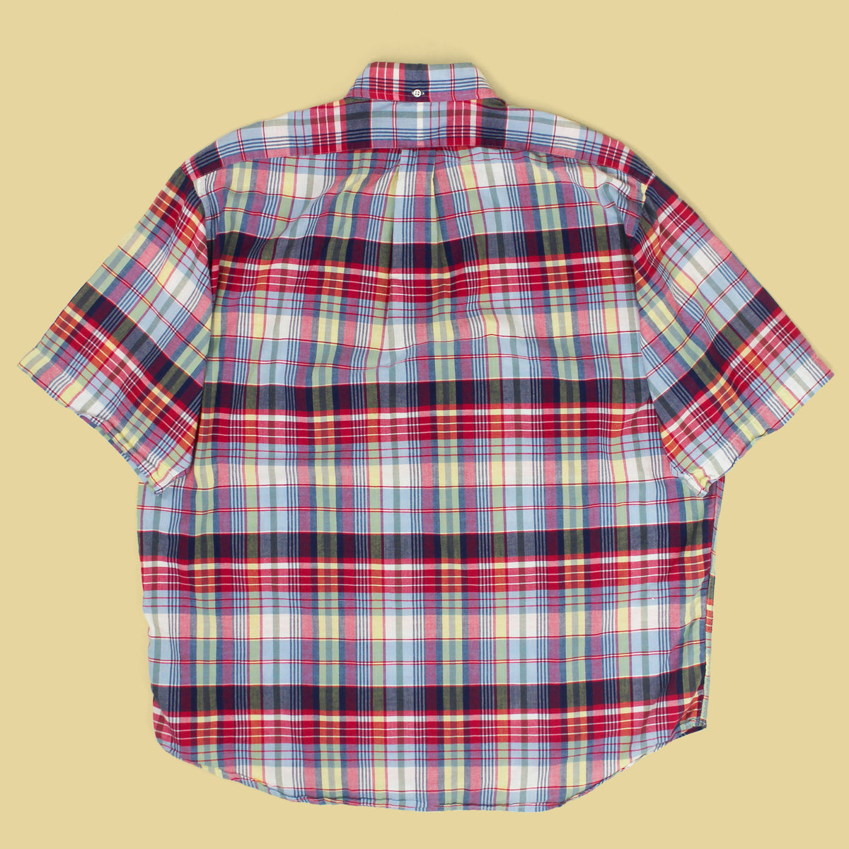 Vintage Ralph Lauren Plaid Madras Short Sleeve Button-Down Popover Purcell Shirt