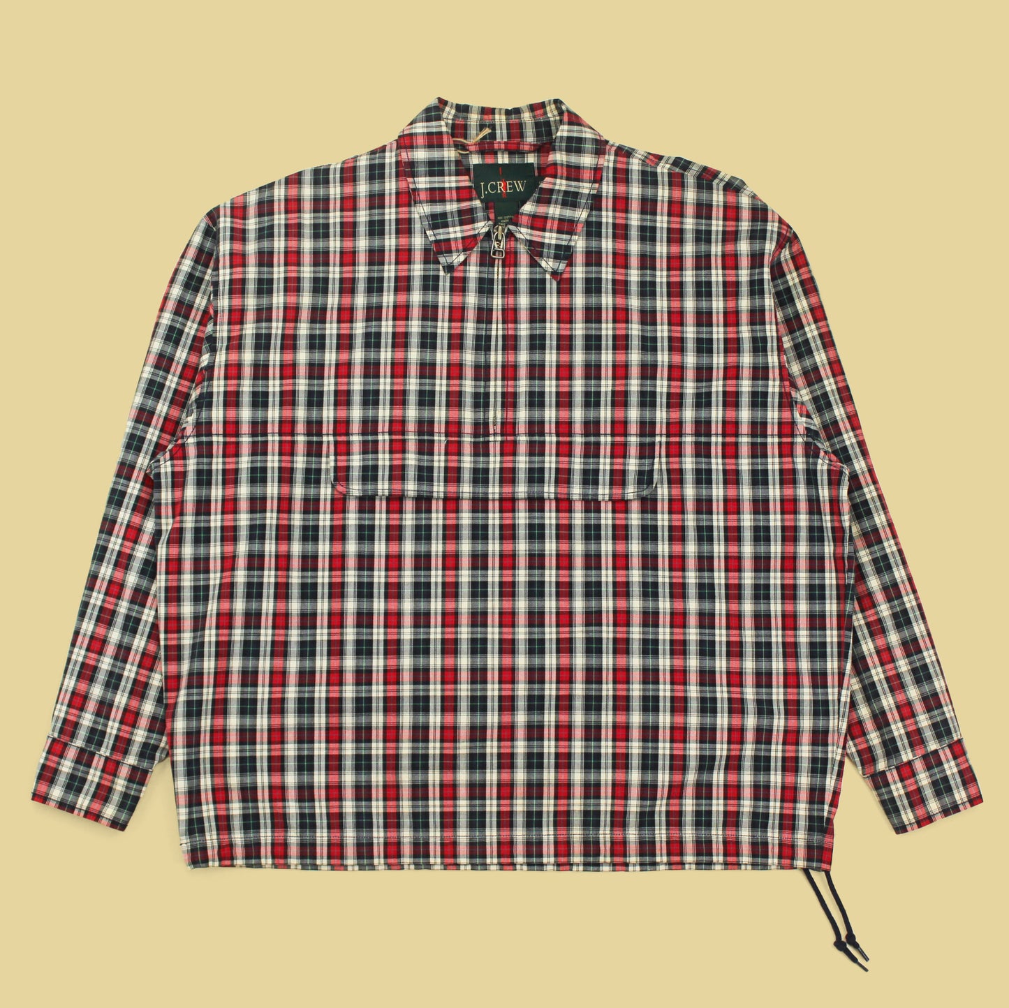 Vintage J. Crew Plaid Cotton Anorak Jacket