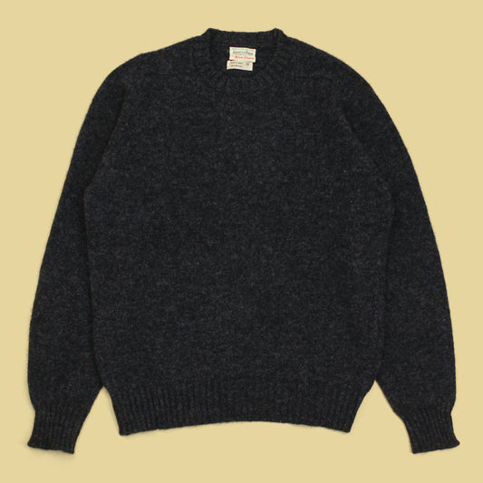 Alan Paine Shetland Wool Crew Neck Sweater