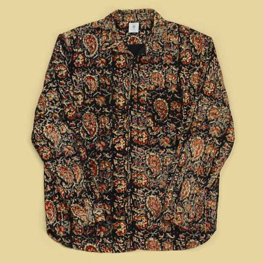 18 East Block Print Corduroy Claremont Quilted Shirt Jacket