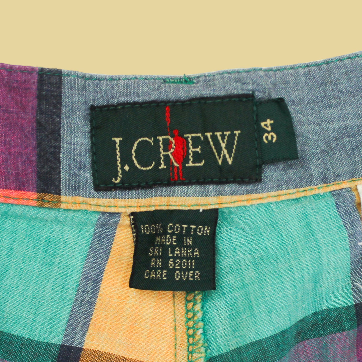 Vintage J. Crew Plaid Madras Pleated Shorts