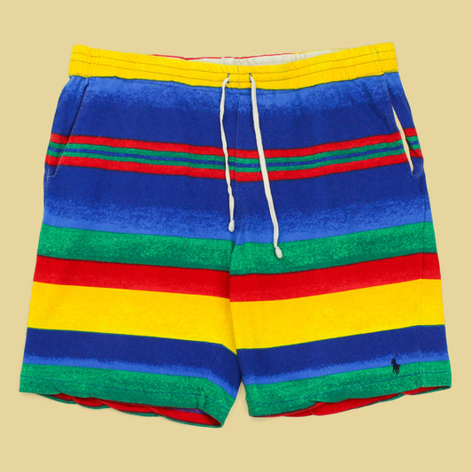 Polo Ralph Lauren Gradient Stripe Print Cotton Terry Fleece Sweat Shorts