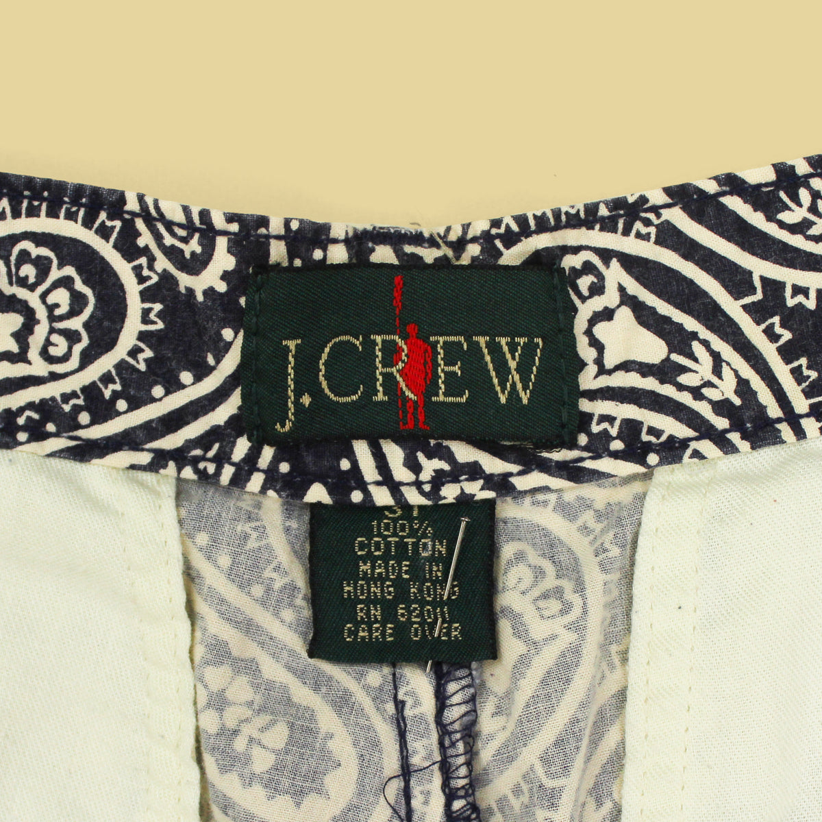 Vintage J. Crew Paisley Print Cotton Shorts