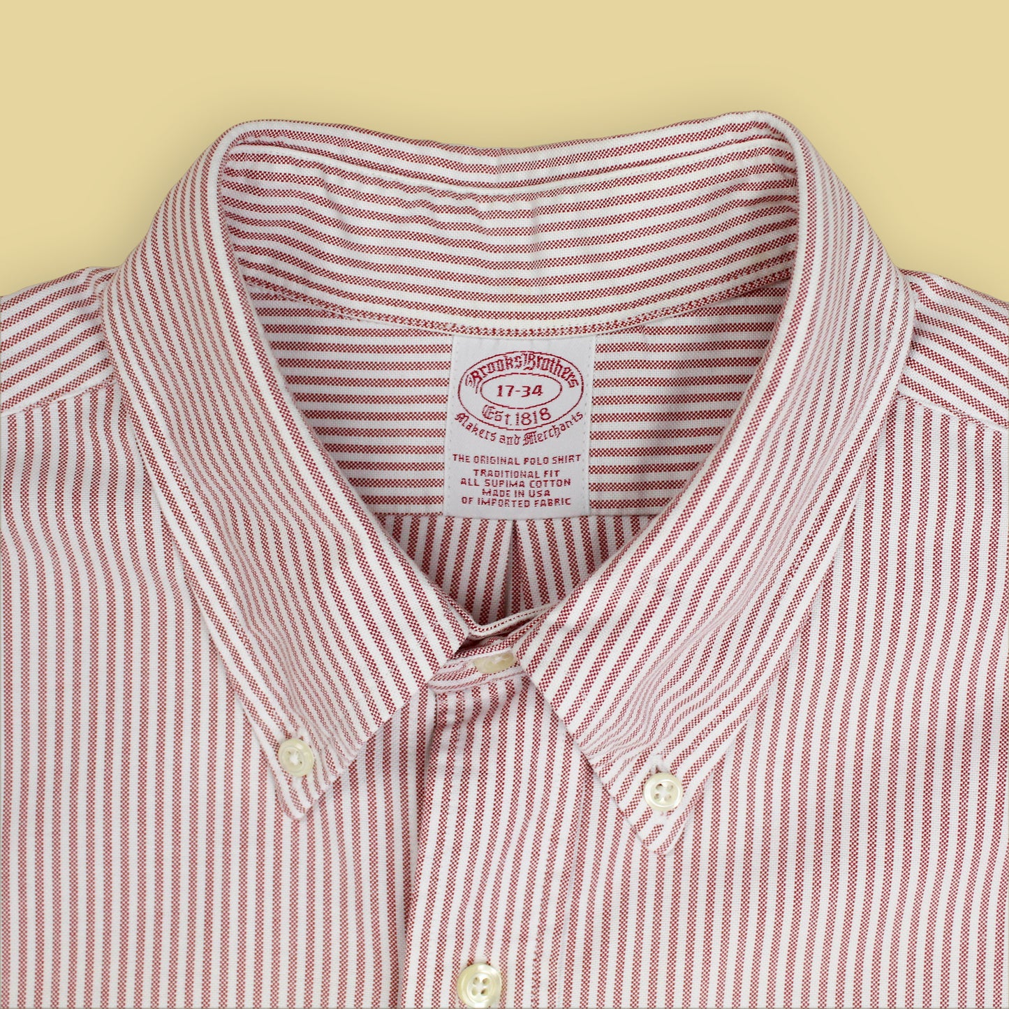 Brooks Brothers University Stripe Oxford Cloth Button Down Shirt