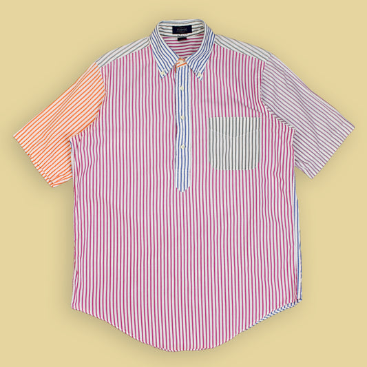 Kenneth Gordon Bengal Stripe Cotton Popover Fun Shirt