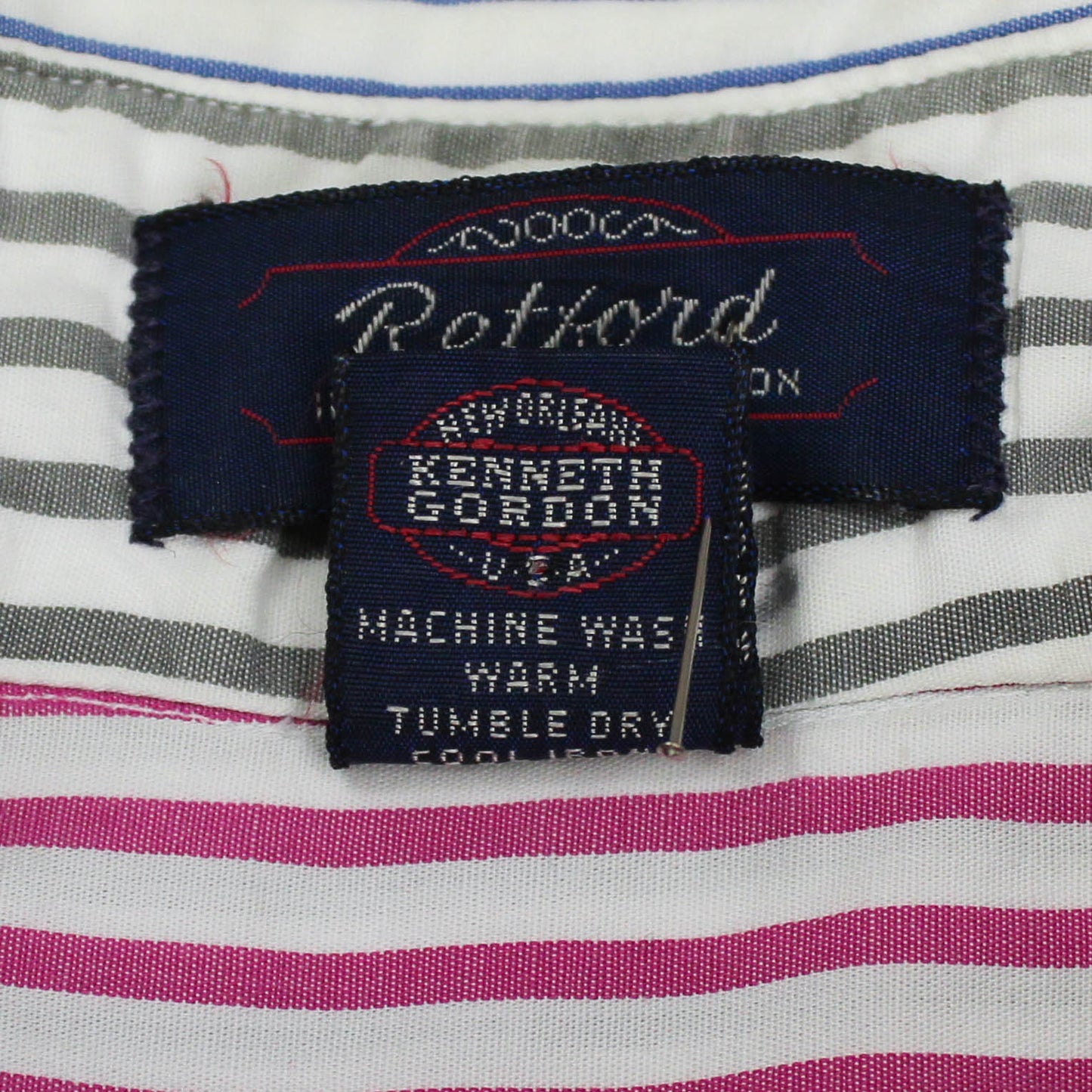 Kenneth Gordon Bengal Stripe Cotton Popover Fun Shirt