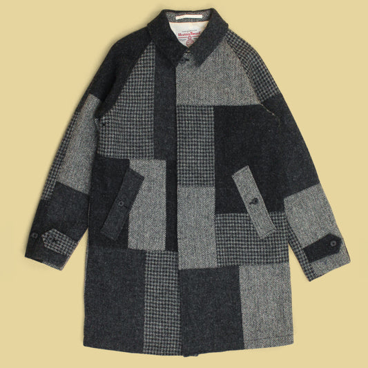 Beams Plus Patchwork Harris Tweed Bal Collar Coat