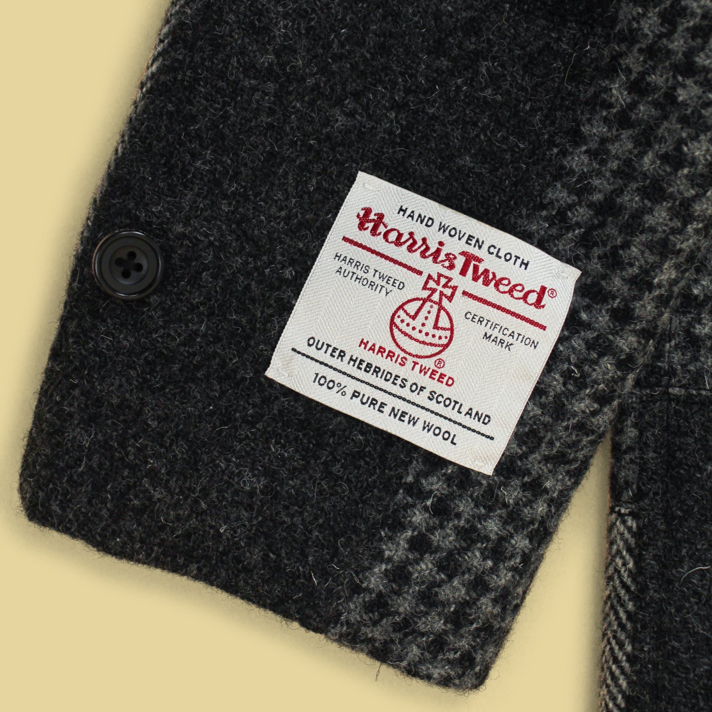 Beams Plus Patchwork Harris Tweed Bal Collar Coat