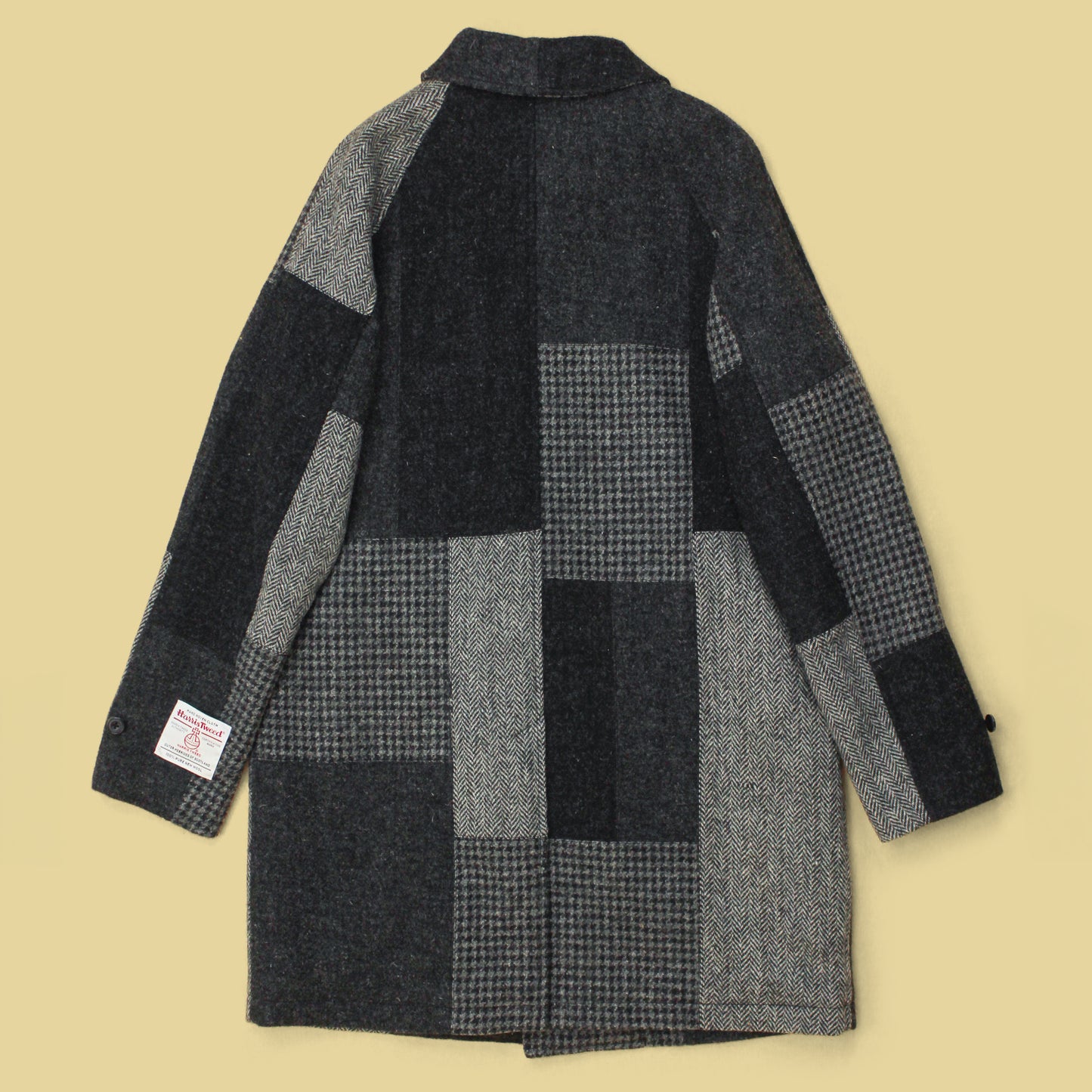 Beams Plus Patchwork Harris Tweed Bal Collar Coat