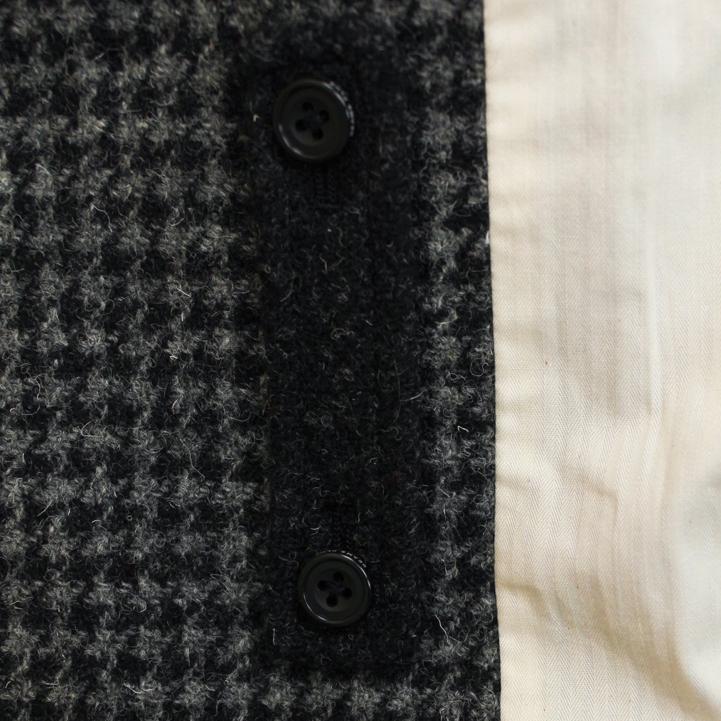 Beams Plus Patchwork Harris Tweed Bal Collar Coat