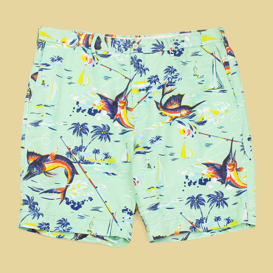 Polo Ralph Lauren Marlin Fishing Print Linen Cotton Shorts