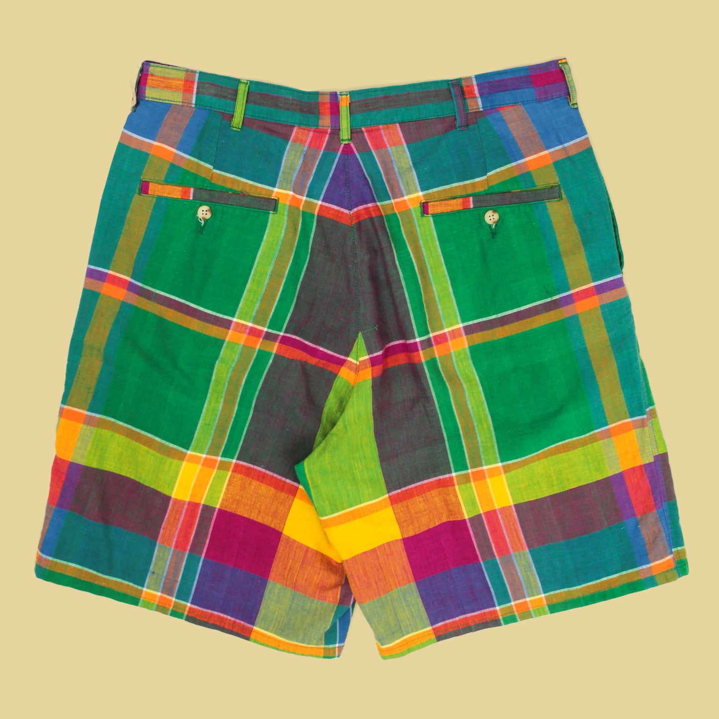 Vintage Polo Ralph Lauren Plaid Madras Pleated Shorts
