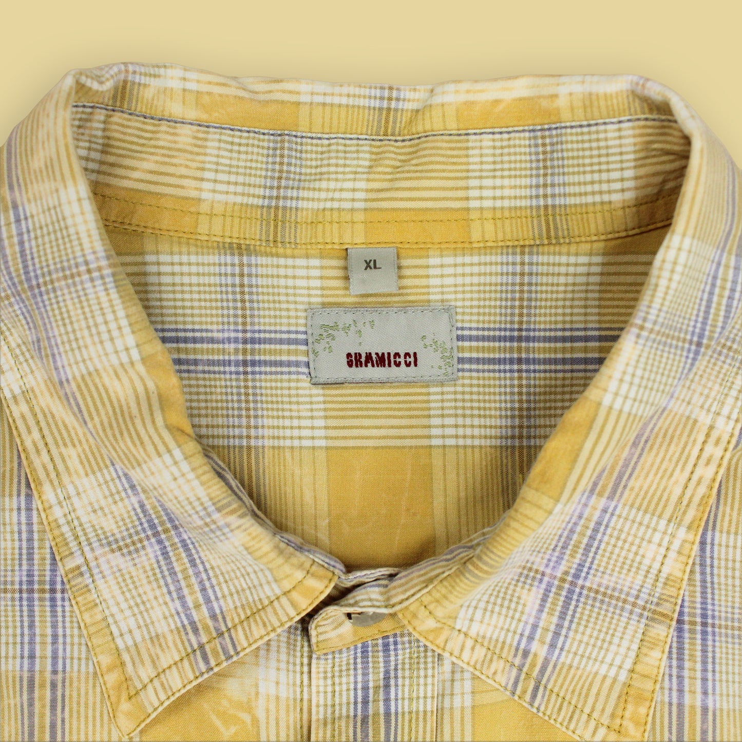 Gramicci Acid Wash Plaid Short Sleeve Button-Up Shirt