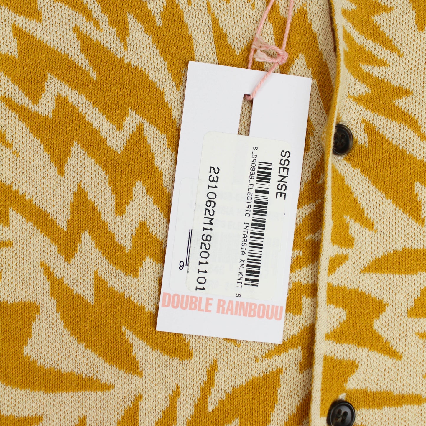 Double Rainbouu Electric Intarsia Knit Cotton Loop Collar Shirt