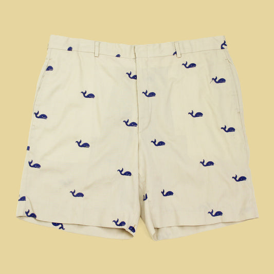 Vintage Whale Embroidered Shorts