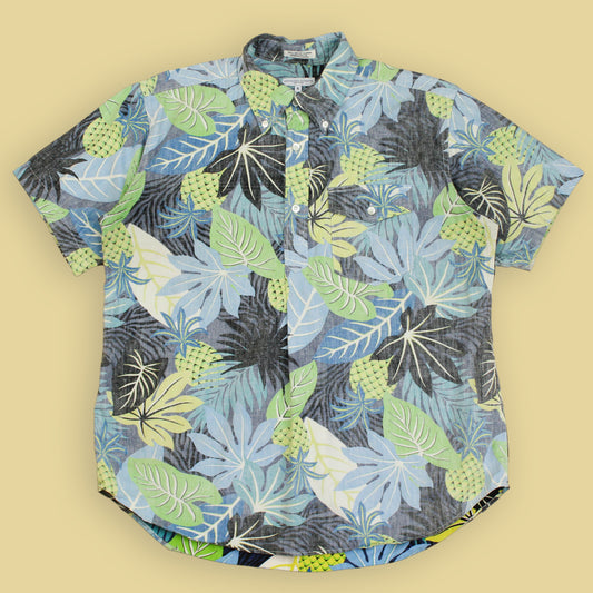 Engineered Garments Floral Reverse Print Cotton Popover Shirt