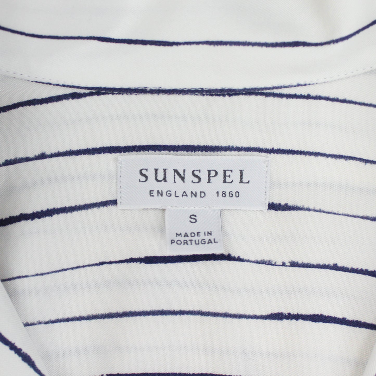 Sunspel Ink Drip Stripe Camp Collar Shirt