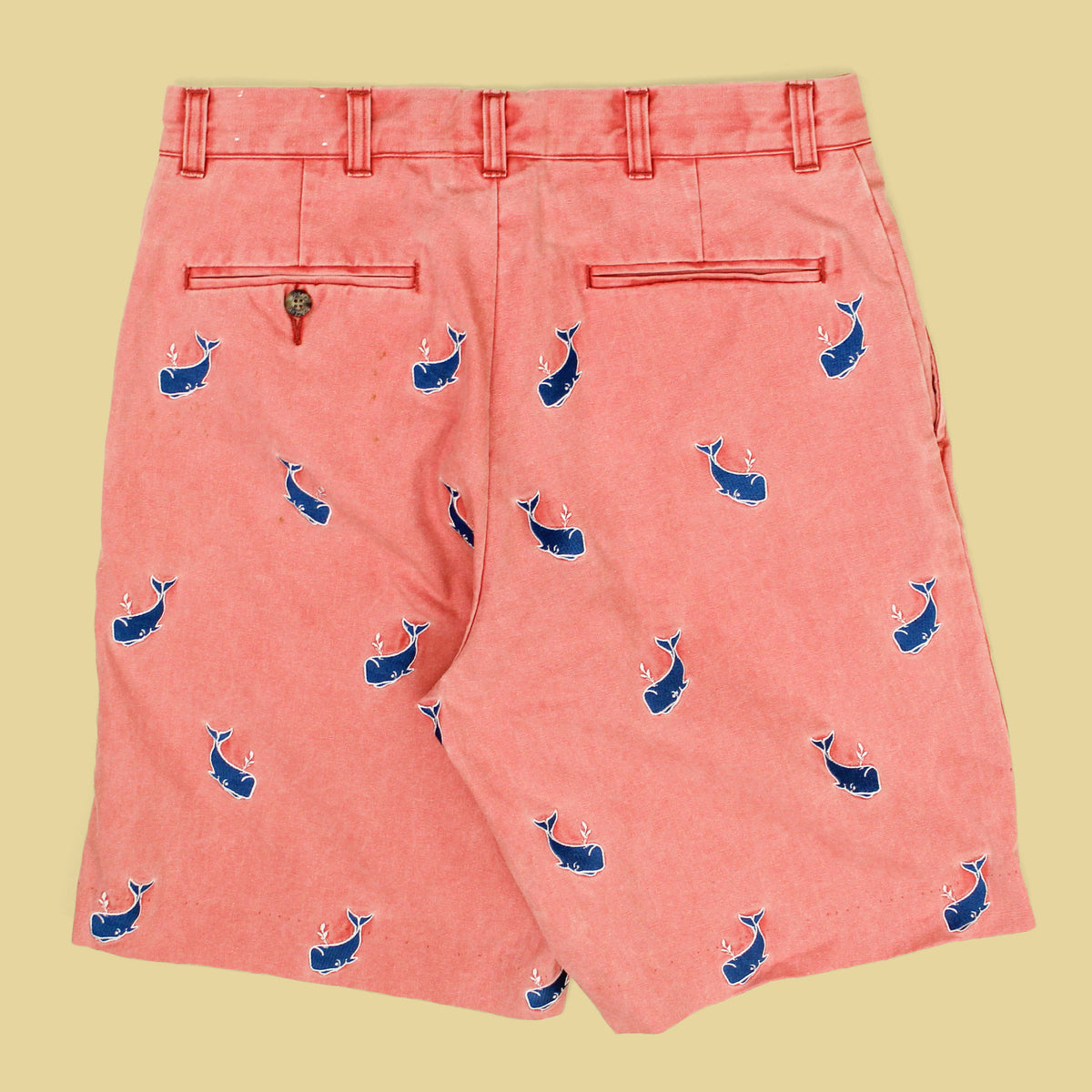 Murray's Toggery Shop Whale Embroidered Cotton Canvas Shorts