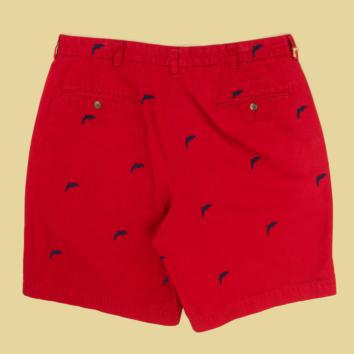 Brooks Brothers 346 Dolphin Embroidered Cotton Chino Shorts