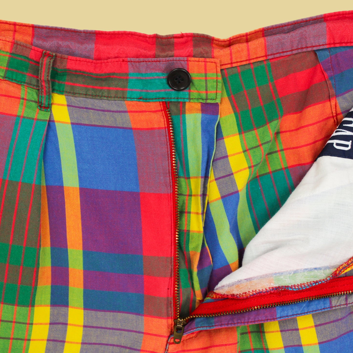 Vintage Gap Plaid Madras Pleated Shorts