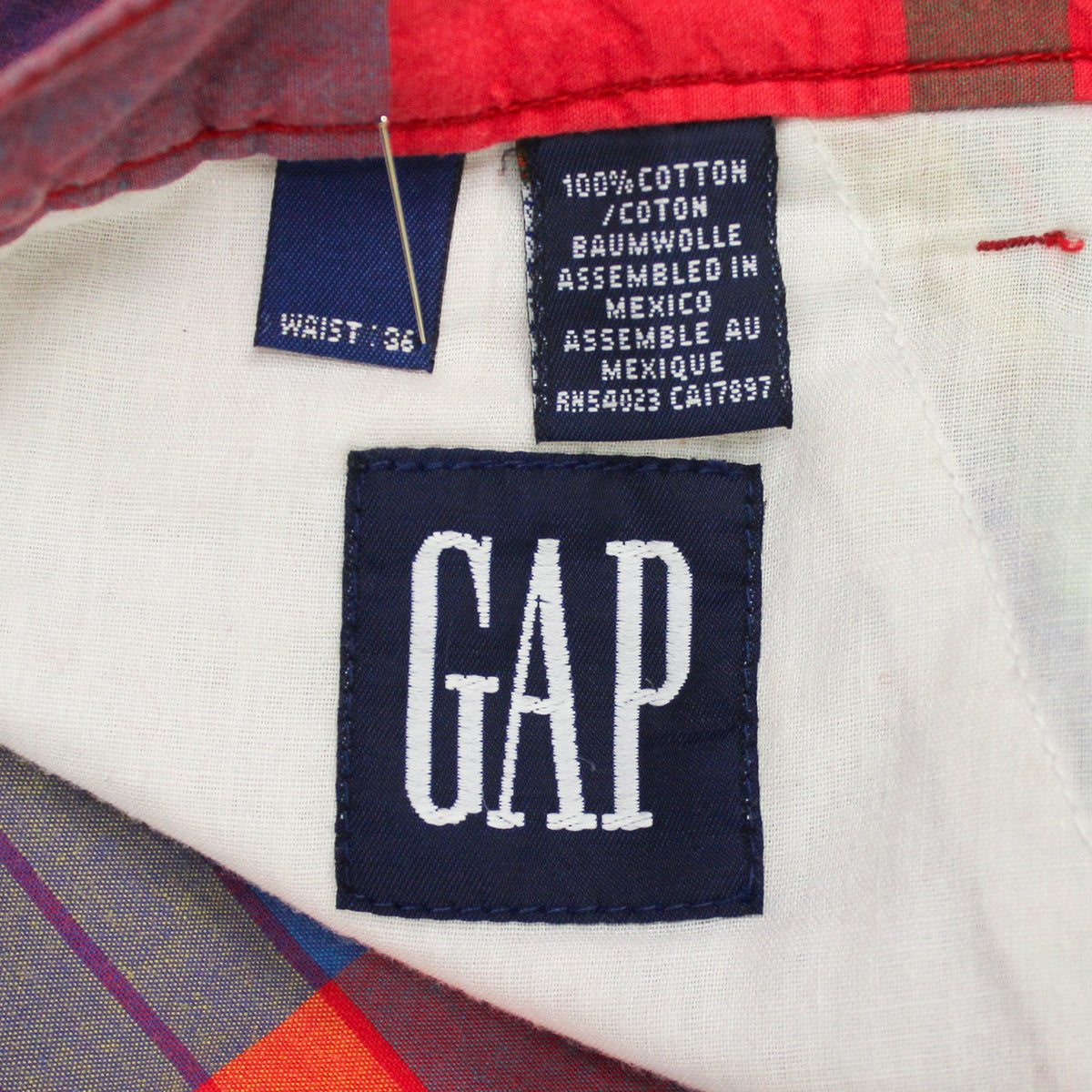 Vintage Gap Plaid Madras Pleated Shorts