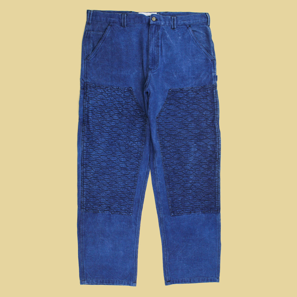 18 East Natural Indigo Khadi Cotton Studio Double Knee Pants