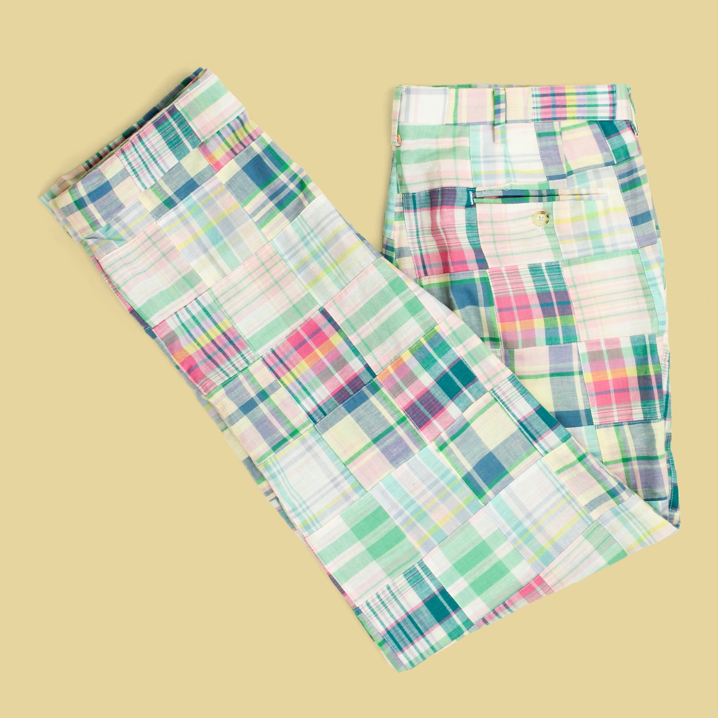 Patchwork Madras Cotton Pants