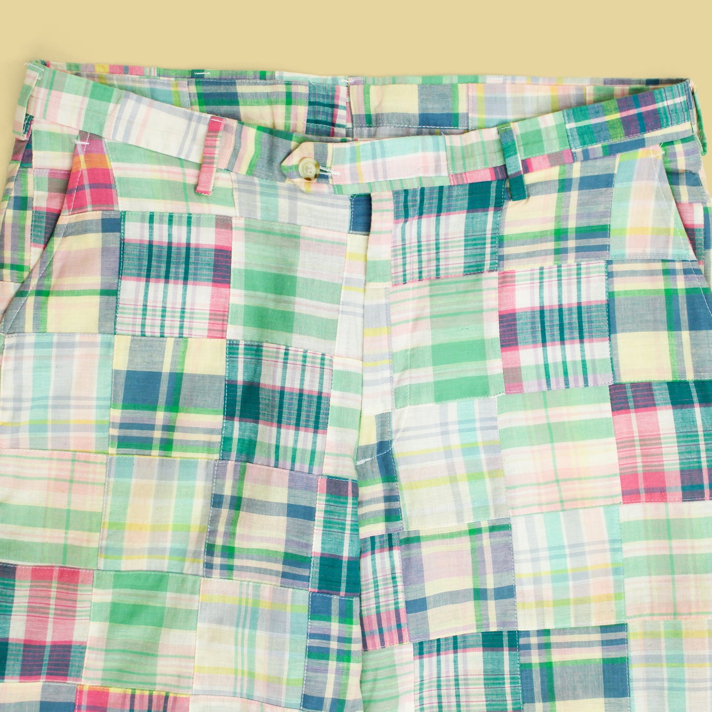 Patchwork Madras Cotton Pants