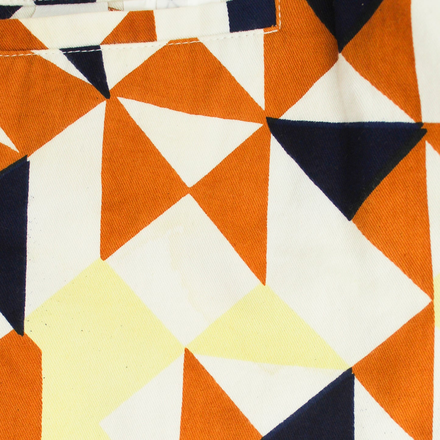 Niche Geometric Print Cotton Twill Elastic Waist Reversible Pants