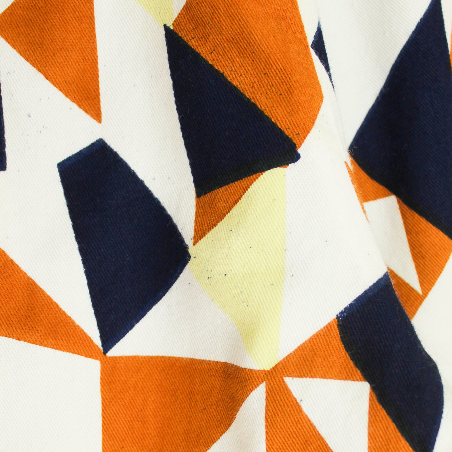 Niche Geometric Print Cotton Twill Elastic Waist Reversible Pants