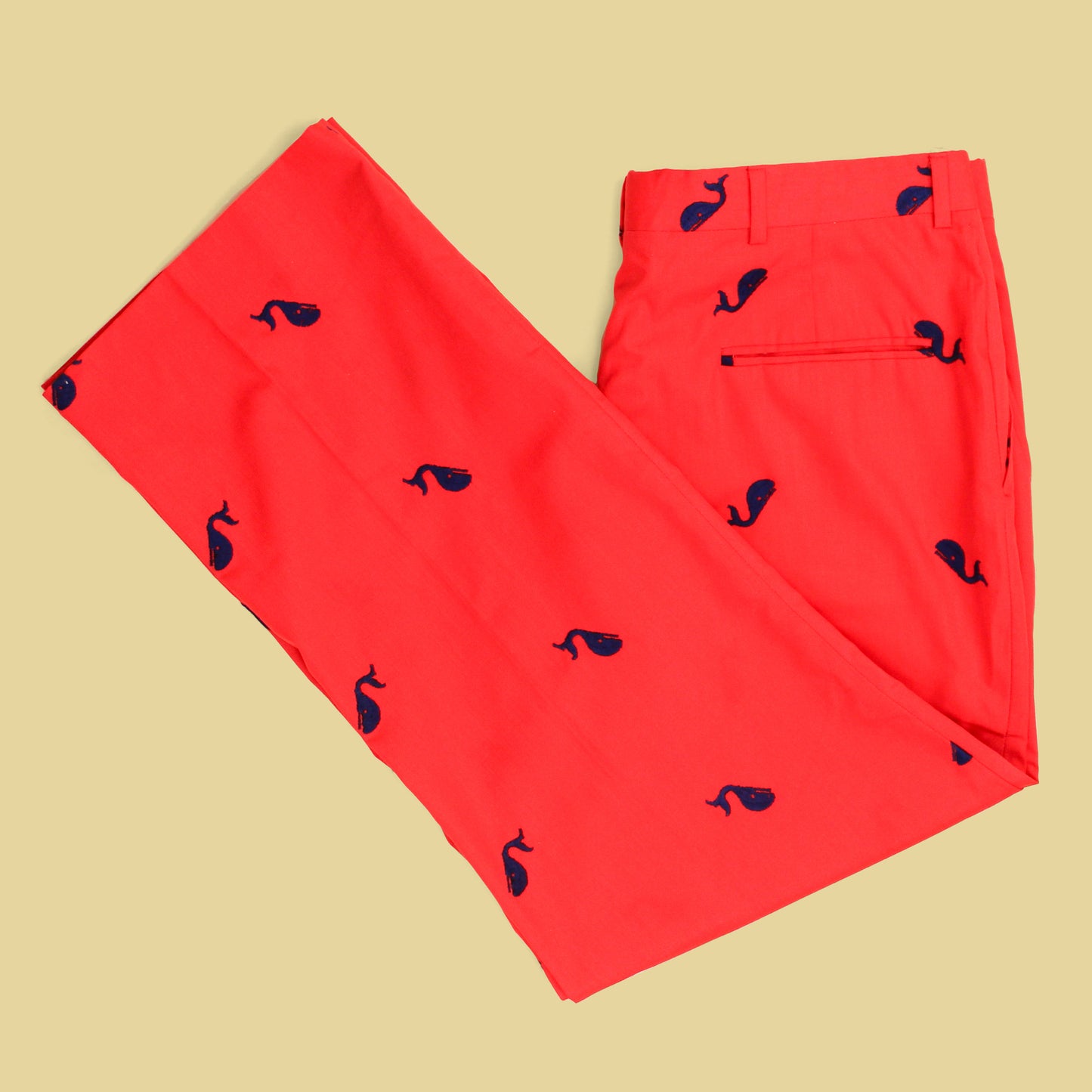 Vintage Whale Embroidered Pants