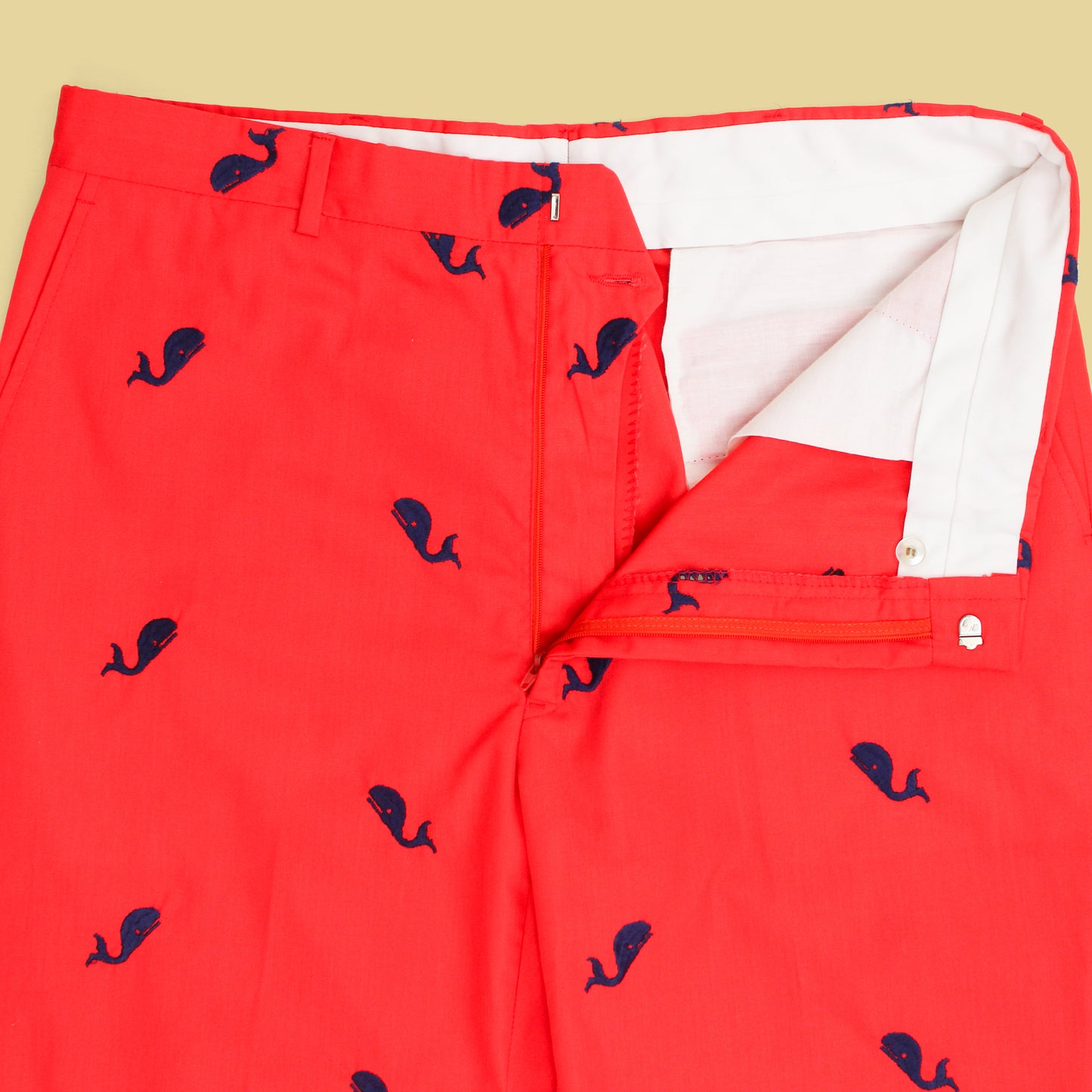 Vintage Whale Embroidered Pants
