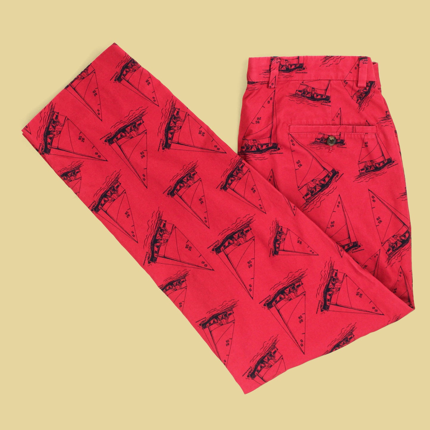 Brooks Brothers Sailboat Print Cotton Clark Pants