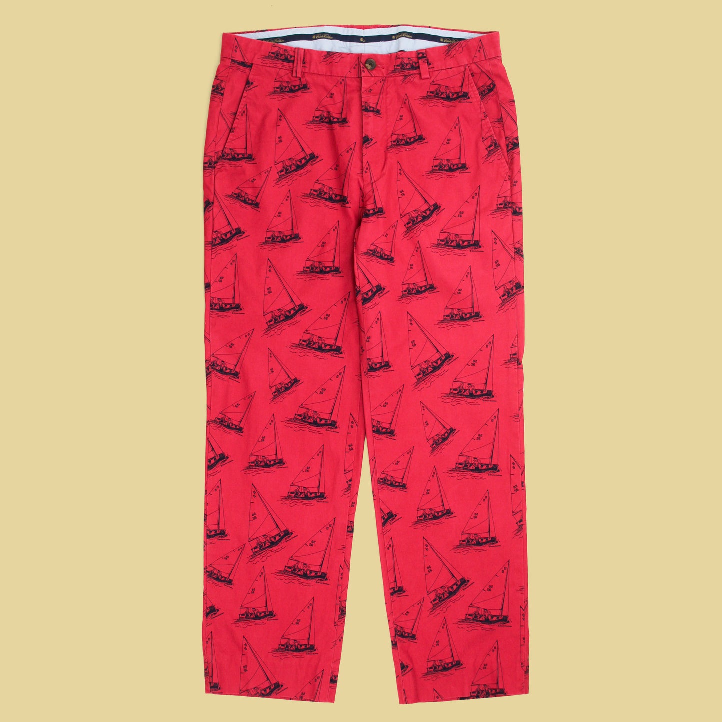 Brooks Brothers Sailboat Print Cotton Clark Pants