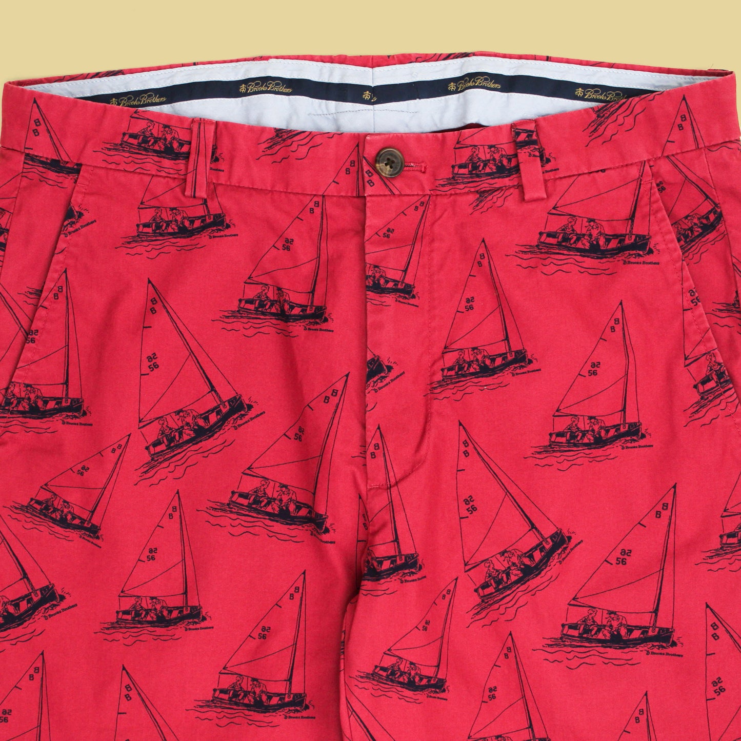 Brooks Brothers Sailboat Print Cotton Clark Pants