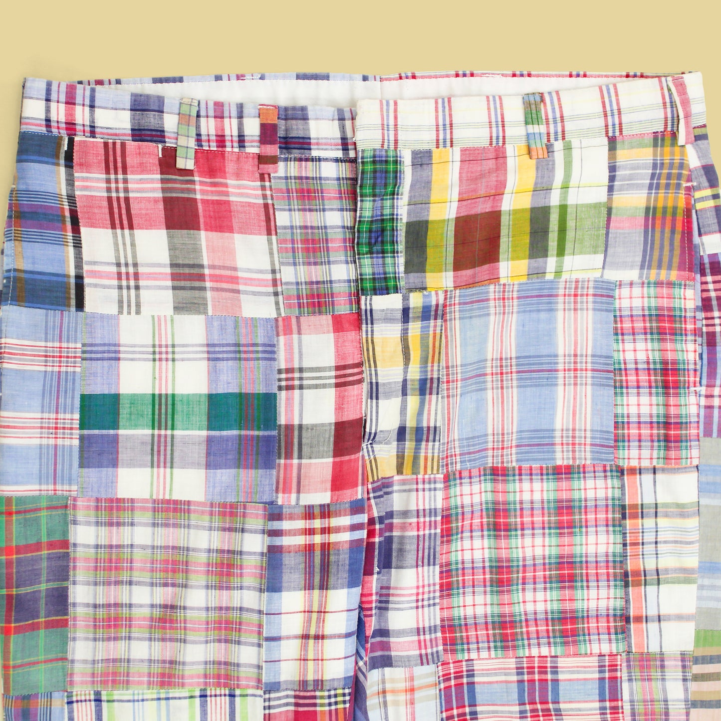 Vintage Patchwork Madras Cotton Pants