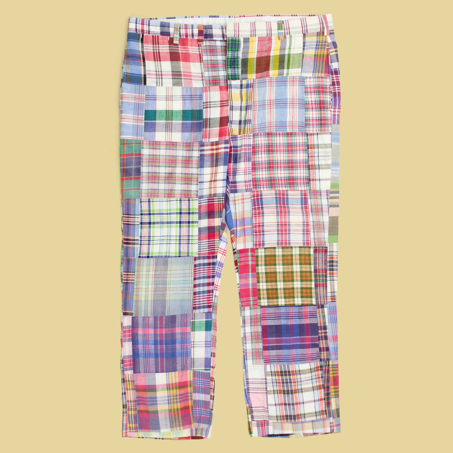Vintage Patchwork Madras Cotton Pants