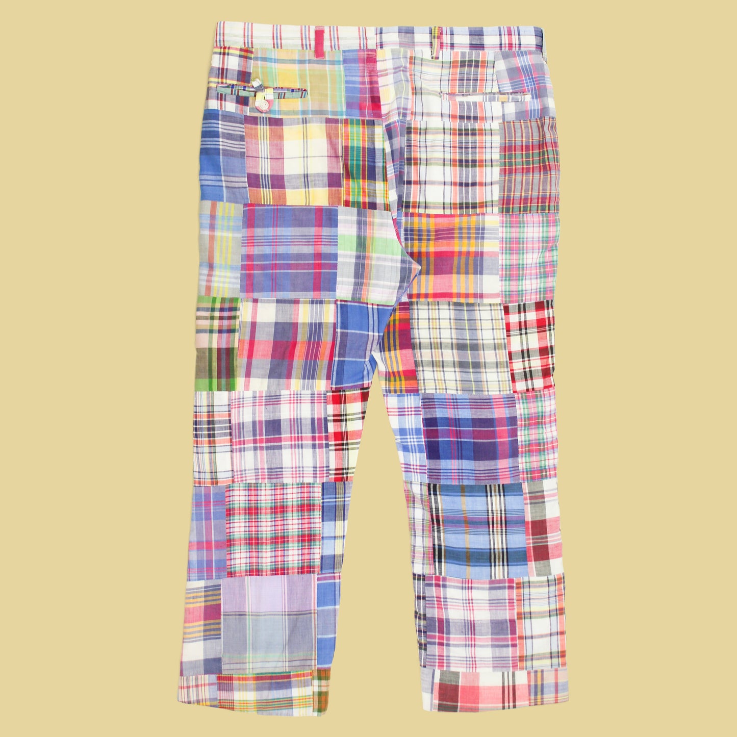 Vintage Patchwork Madras Cotton Pants