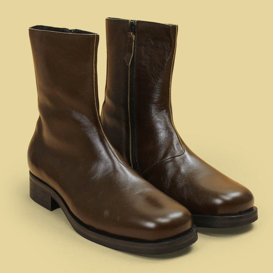Our Legacy Olive Leather Side Zip Camion Boot