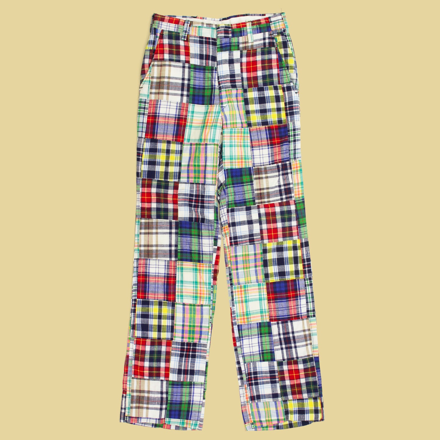 Vintage Patchwork Madras Cotton Pants