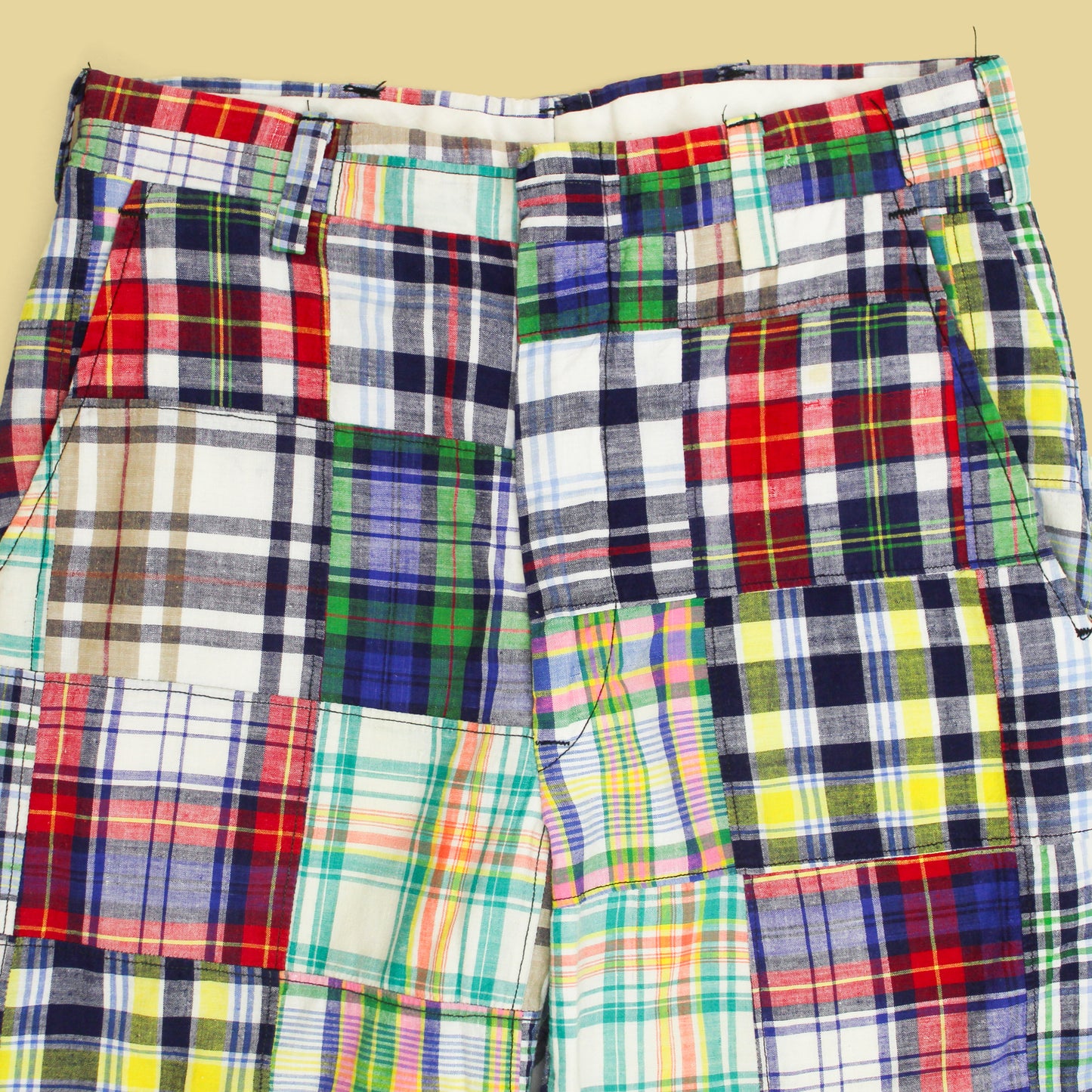 Vintage Patchwork Madras Cotton Pants