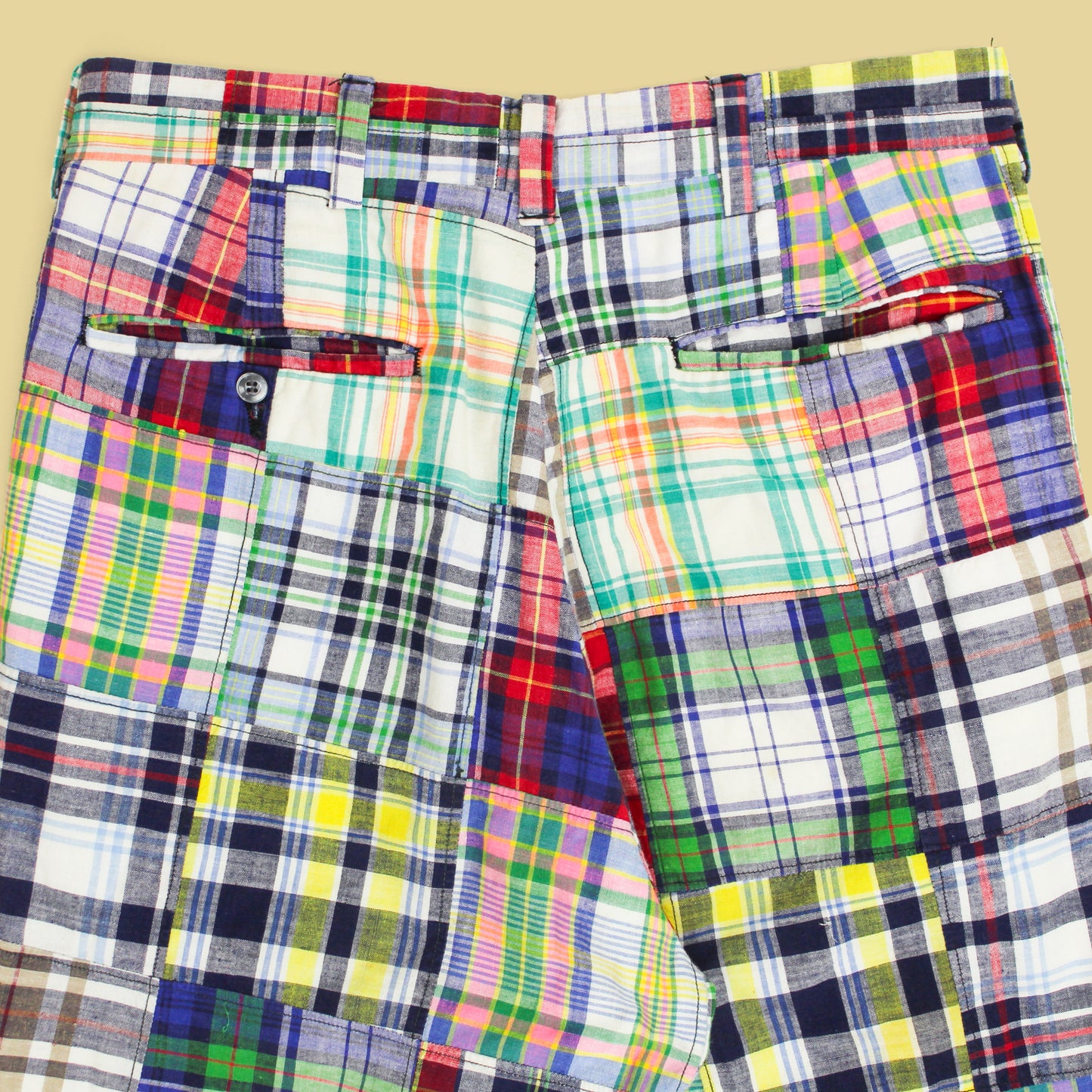 Vintage Patchwork Madras Cotton Pants