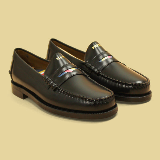 J. Press x Sebago Dan Regimental "True Preppy" Penny Loafers