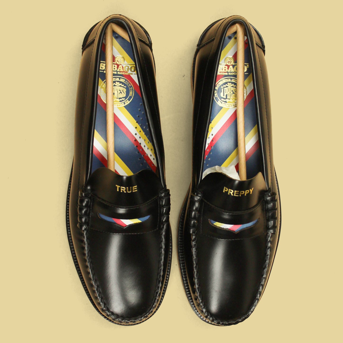 J. Press x Sebago Dan Regimental "True Preppy" Penny Loafers