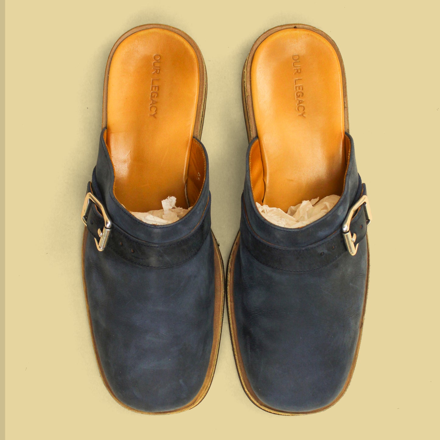 Our Legacy Classic Blue Leather Camion Mules